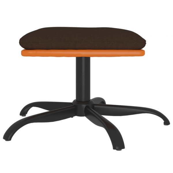 Reposapiés de tela y cuero sintético marrón 60x60x36 cm M 3