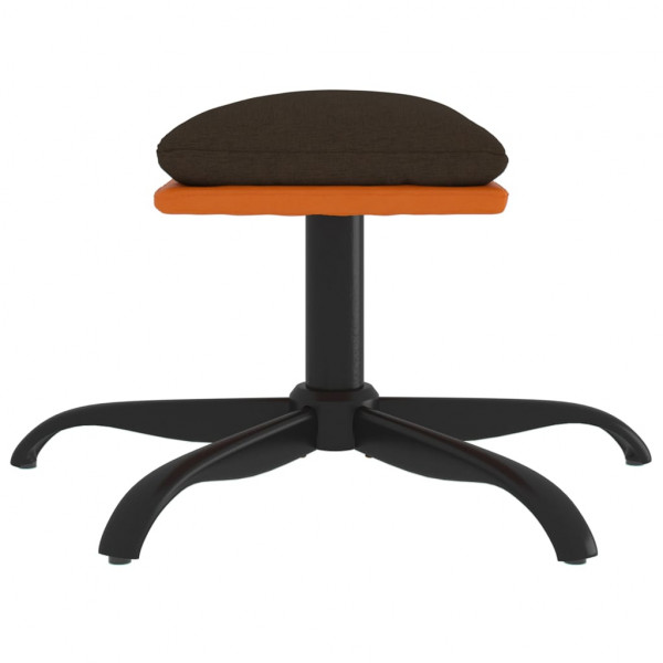 Apoio de pés 60x60x36 cm tecido/couro artificial castanho M 4