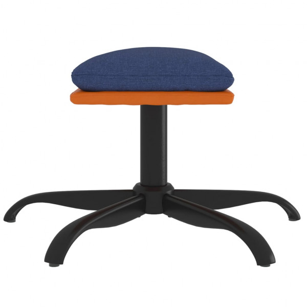 Apoio de pés 60x60x36 cm tecido/couro artificial azul M 4