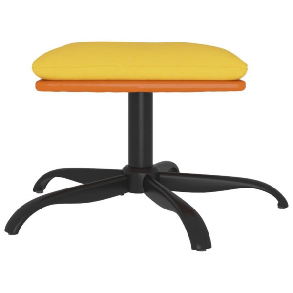 Apoio pés 60x60x36 cm tecido/couro artificial amarelo mostarda M 3