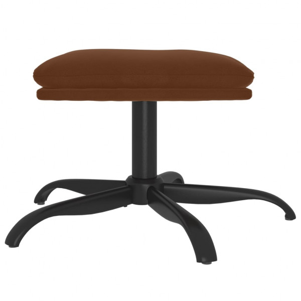 Apoio de pés tecido de microfibra 60x60x36 cm castanho M 3