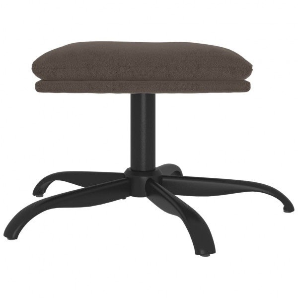 Apoio de pés tecido de microfibra 60x60x36 cm cinza-escuro M 3