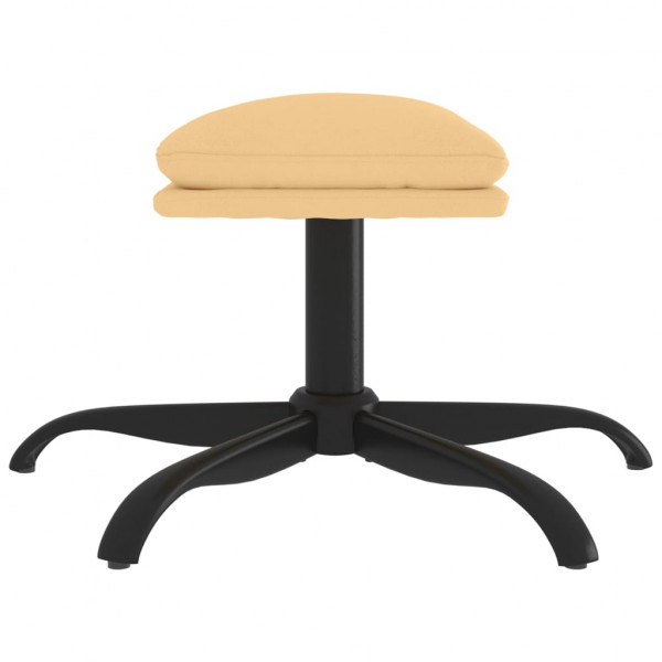 Apoio de pés tecido de microfibra 60x60x36 cor creme M 4