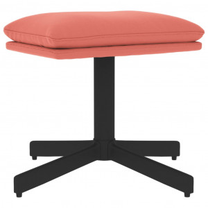 Reposapiés de terciopelo rosa 60x60x36 cm H