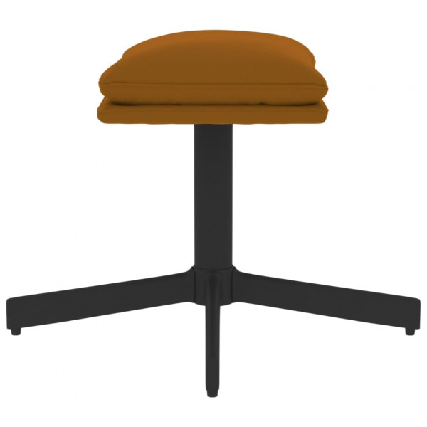 Reposapiés de terciopelo marrón 60x60x36 cm M 4