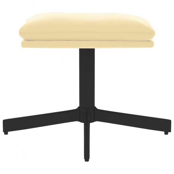 Reposapiés de terciopelo blanco crema 60x60x36 cm M 3