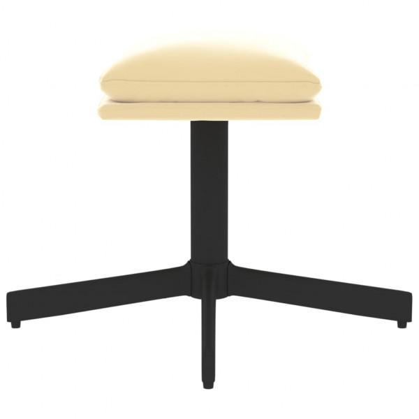 Apoio de pés 60x60x36 cm veludo branco nata M 4