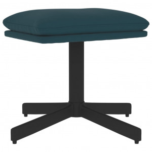 Reposapiés de terciopelo azul 60x60x36 cm H