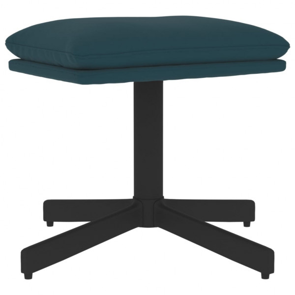 Apoio de pés 60x60x36 cm veludo azul M 2