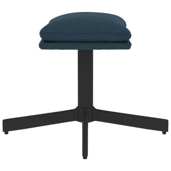 Apoio de pés 60x60x36 cm veludo azul M 4