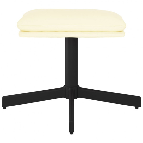 Reposapiés de cuero sintético color crema 60x60x36 cm M 3