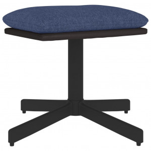 Apoio de pés 60x60x36 cm tecido/couro artificial azul H