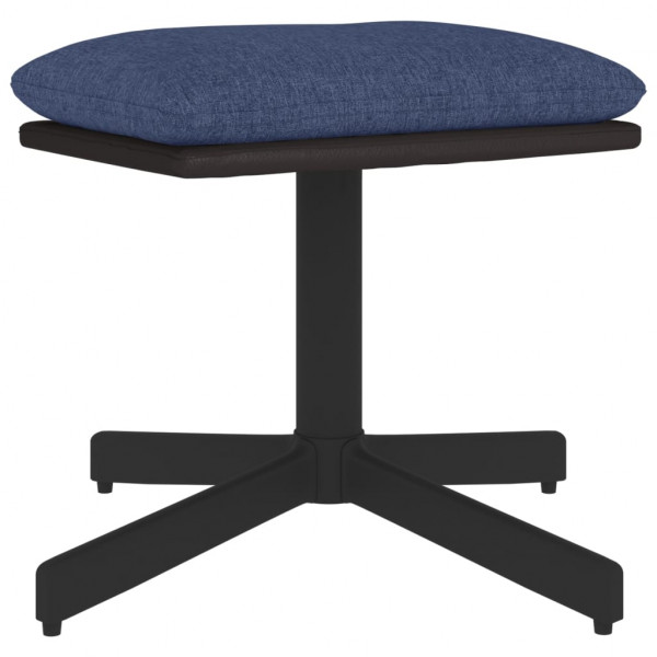 Reposapiés de tela y cuero sintético azul 60x60x36 cm M 2