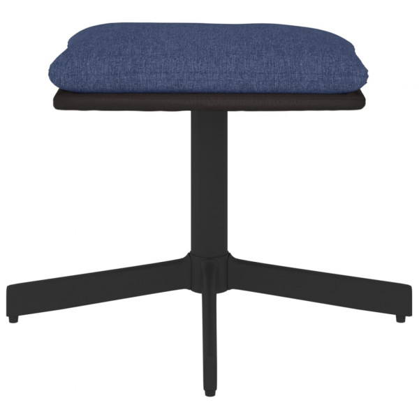 Reposapiés de tela y cuero sintético azul 60x60x36 cm M 3