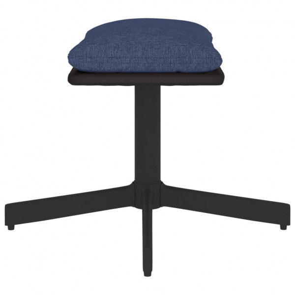 Apoio de pés 60x60x36 cm tecido/couro artificial azul M 4