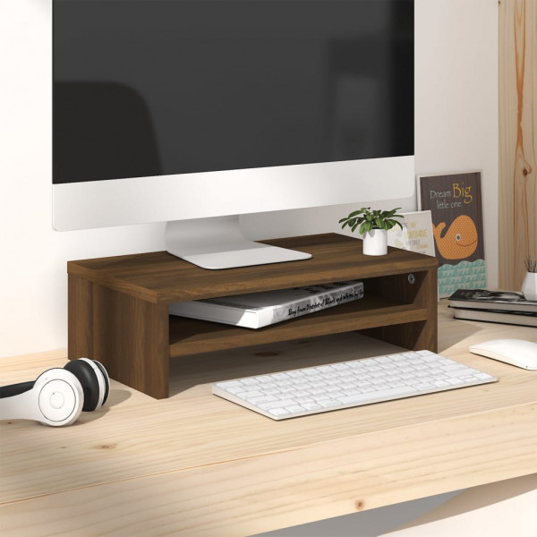 Soporte de monitor madera contrachapada roble marrón 42x24x13cm D