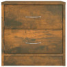 Mesita de noche madera contrachapada roble ahumado 40x30x40 cm 4
