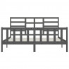 Estructura de cama de madera maciza de pino gris 200x200 cm 5