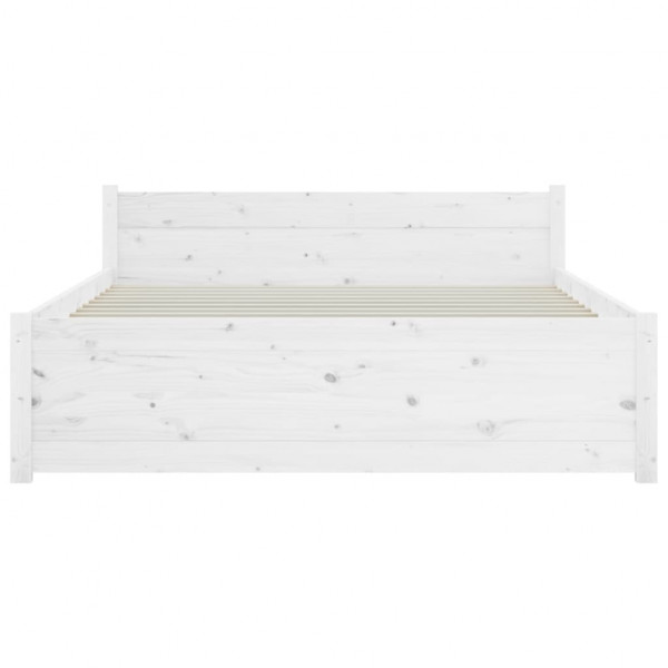 Estrutura de cama 140x200 cm madeira maciça branco M 5