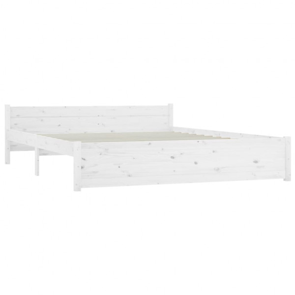 Estructura de cama madera maciza blanco 150x200 cm M 4