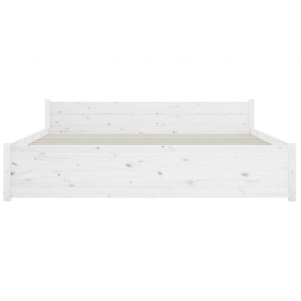 Estructura de cama madera maciza blanco 150x200 cm M 5