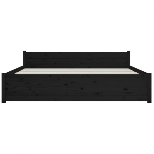 Estructura de cama madera maciza negro tamaño king 150x200 cm M 5