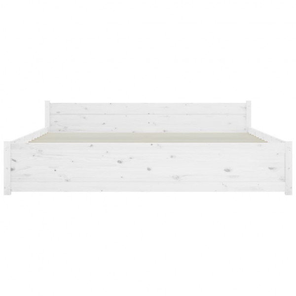 Estructura de cama de madera maciza blanco 160x200 cm M 5