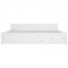 Estrutura de cama 160x200 cm madeira maciça branco 5
