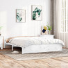 Estrutura de cama super king pinho maciço 180x200 cm branco 1