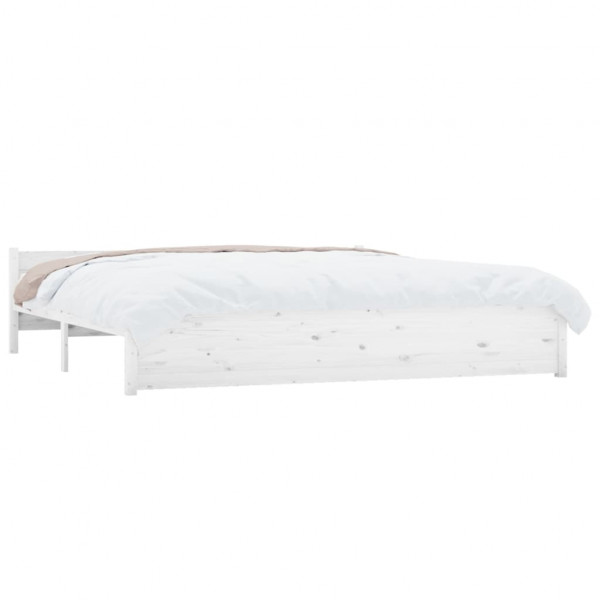 Estructura de cama madera maciza blanco Super King 180x200 cm M 3