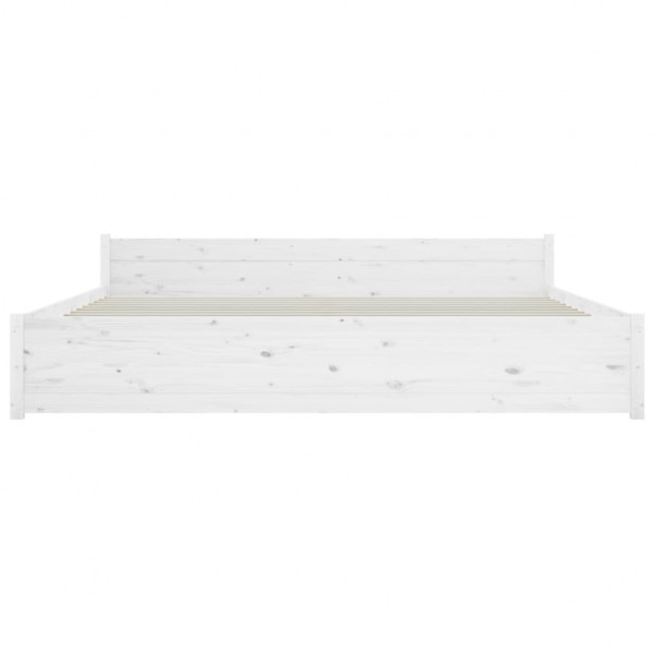 Estructura de cama madera maciza blanco Super King 180x200 cm M 5