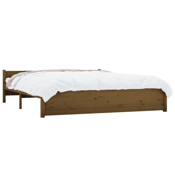 Estructura de cama madera maciza marrón miel 200x200 cm M 3