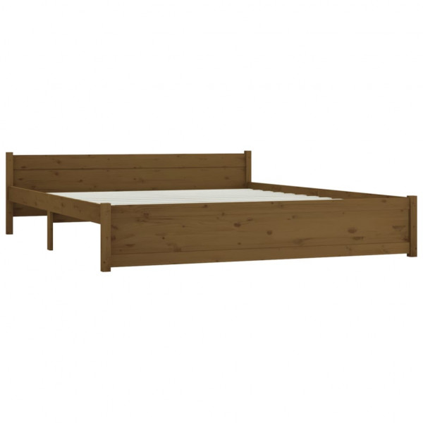 Estructura de cama madera maciza marrón miel 200x200 cm M 4