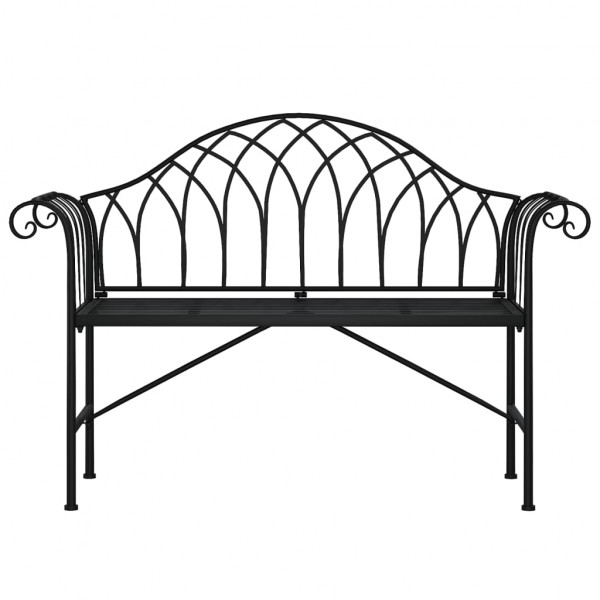 Banco de jardín de dos plazas 128 cm acero negro M 3