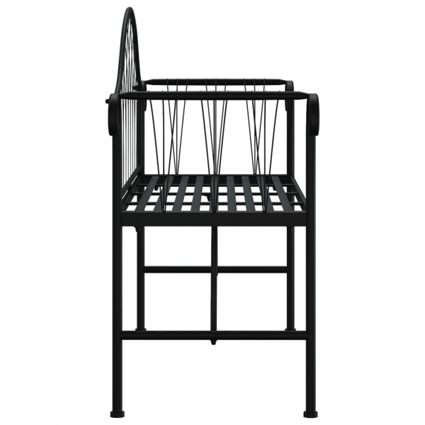 Banco de jardín de dos plazas 128 cm acero negro M 4
