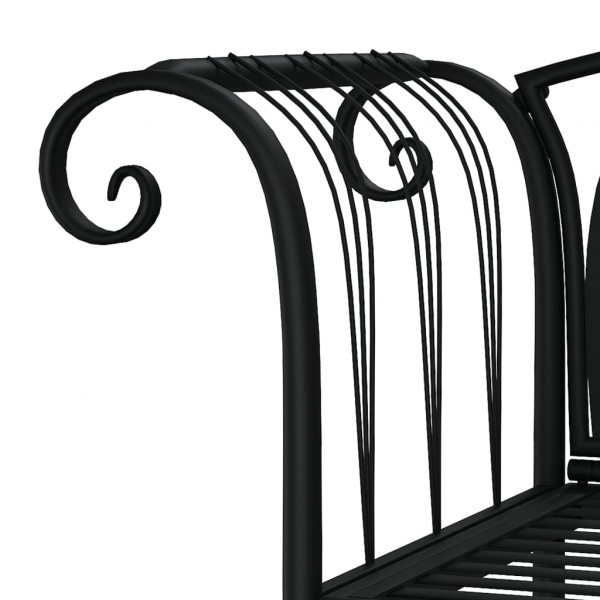Banco de jardín de dos plazas 128 cm acero negro M 5