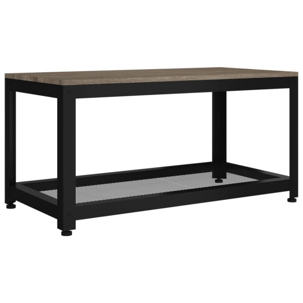 Mesa de centro 90x45x45 cm MDF e ferro cinzento e preto M 2
