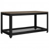 Mesa de centro 90x45x45 cm MDF e ferro cinzento e preto 2