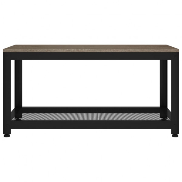 Mesita auxiliar MDF y hierro gris y negro 90x45x45 cm M 3
