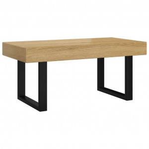 Mesa de centro 90x45x40 cm MDF e ferro castanho-claro e preto H