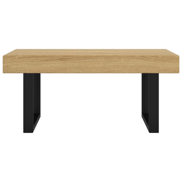 Mesa de centro MDF y hierro marrón claro y negro 90x45x40 cm M 3