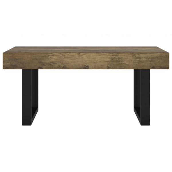 Mesa de centro 90x45x40 cm MDF e ferro castanho-escuro e preto M 3