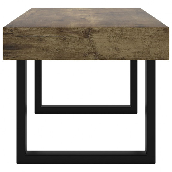 Mesa de centro 90x45x40 cm MDF e ferro castanho-escuro e preto M 4