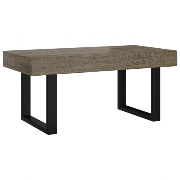 Mesa de centro MDF y hierro gris y negro 90x45x40 cm M 2