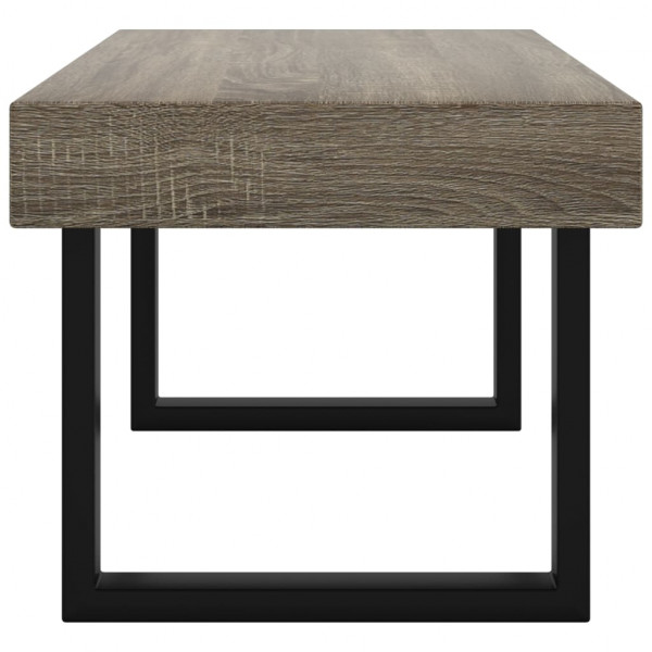 Mesa de centro 90x45x40 cm MDF e ferro cinzento e preto M 4