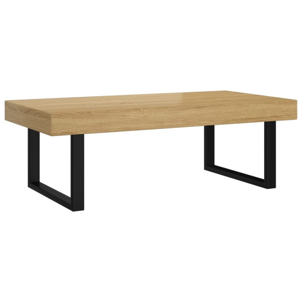 Mesa de centro 120x60x40 cm MDF e ferro castanho-claro e preto M 2