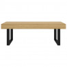 Mesa de centro MDF y hierro marrón claro y negro 120x60x40 cm 3