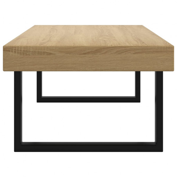 Mesa de centro MDF y hierro marrón claro y negro 120x60x40 cm M 4