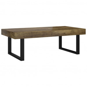 Mesa de centro MDF y hierro marrón oscuro y negro 120x60x40 cm H