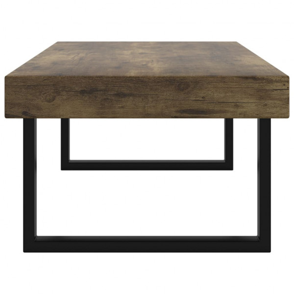 Mesa de centro MDF y hierro marrón oscuro y negro 120x60x40 cm M 4